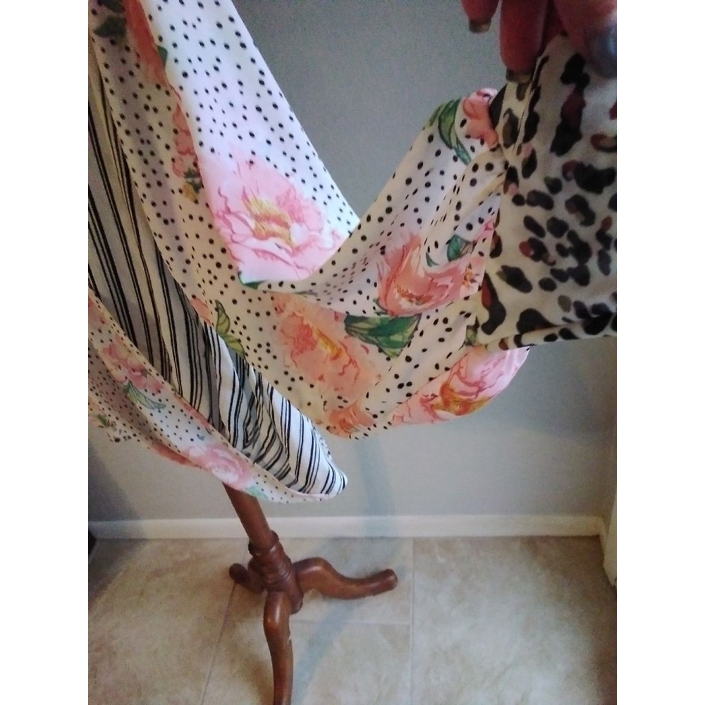 Umgee Small Oversized Mixed Print Floral Blouse Boho Chic Top Lightweight - Picture 4 of 12